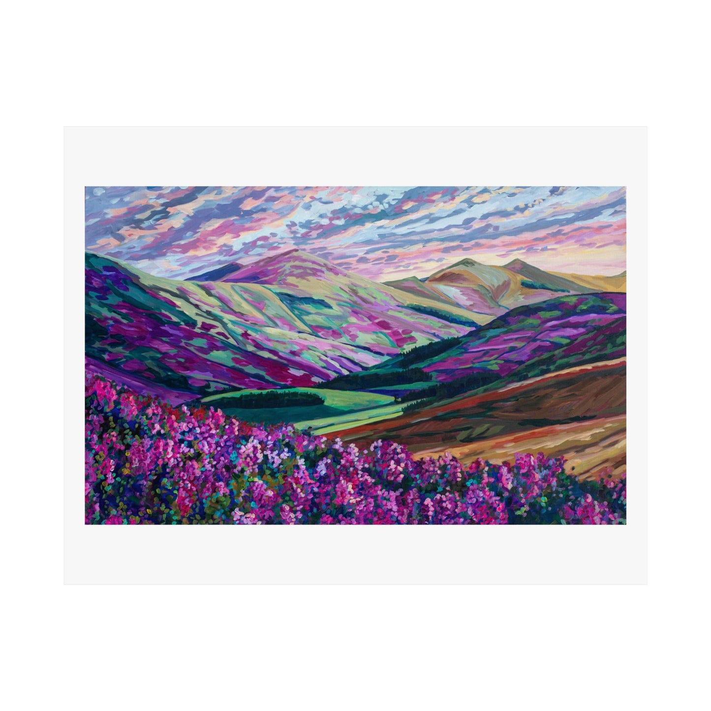 Heather in the Hills, West Linton-Scotland —Matte Horizontal Poster Reproduction