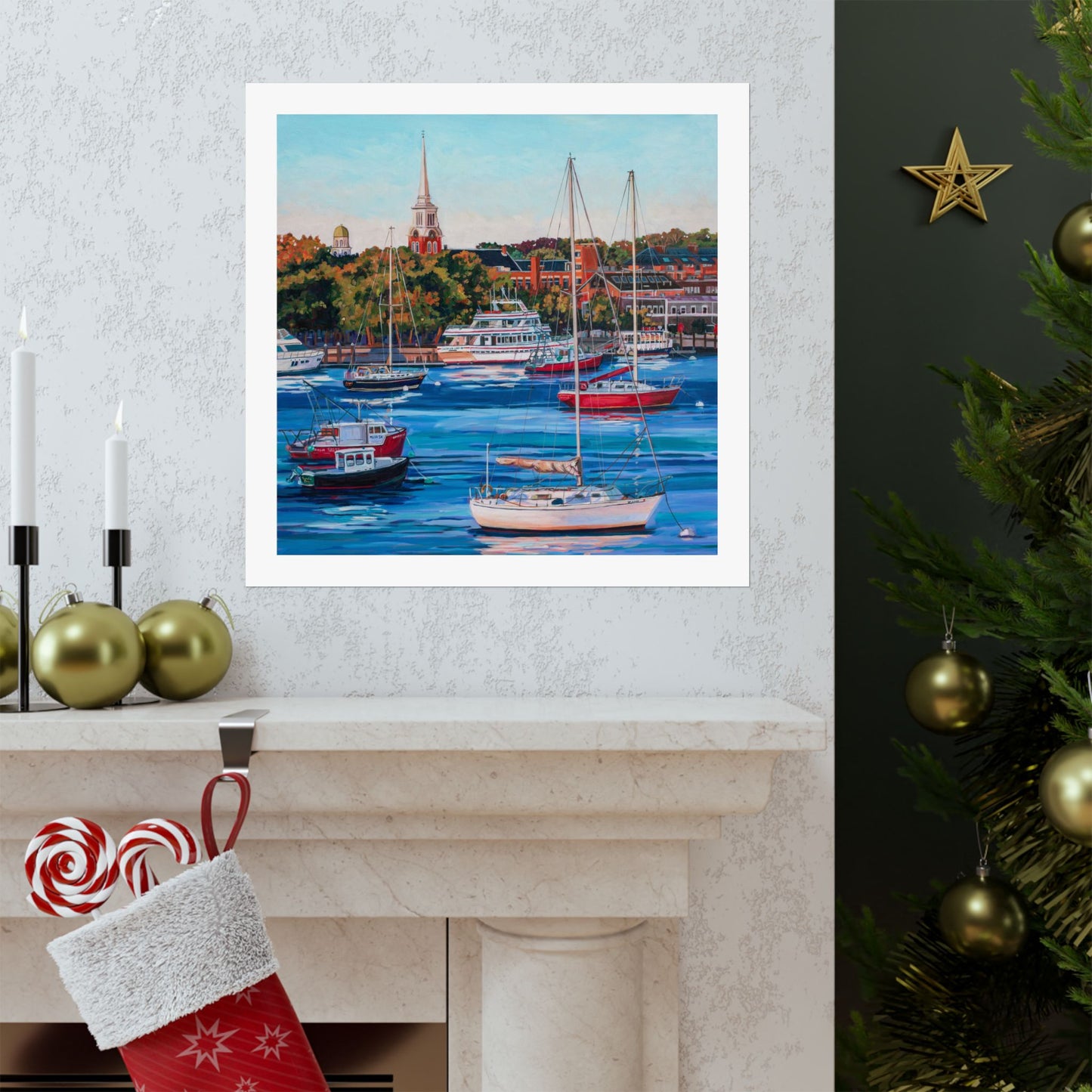 Newburyport Harbor— Matte Paper Poster Reproduction