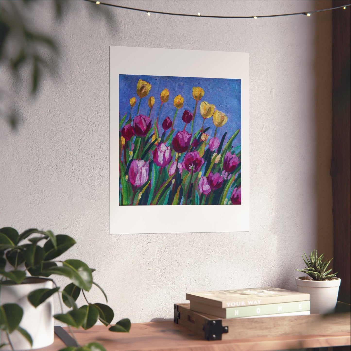 Tulip time floral— Matte Paper Poster Reproduction