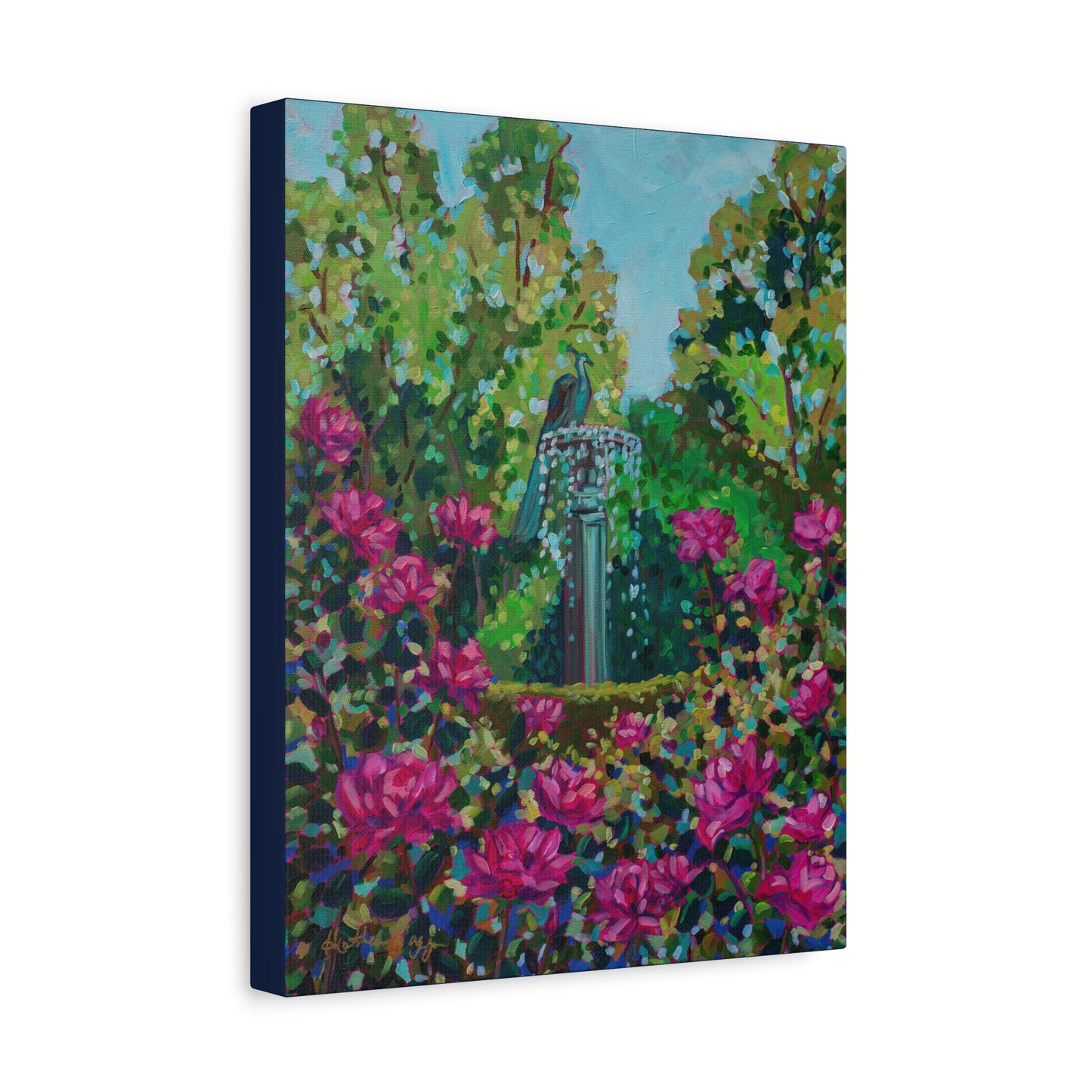 Peacock Fountain in the Rose Garden, Winter Park—Matte Canvas, Stretched, 1.25"