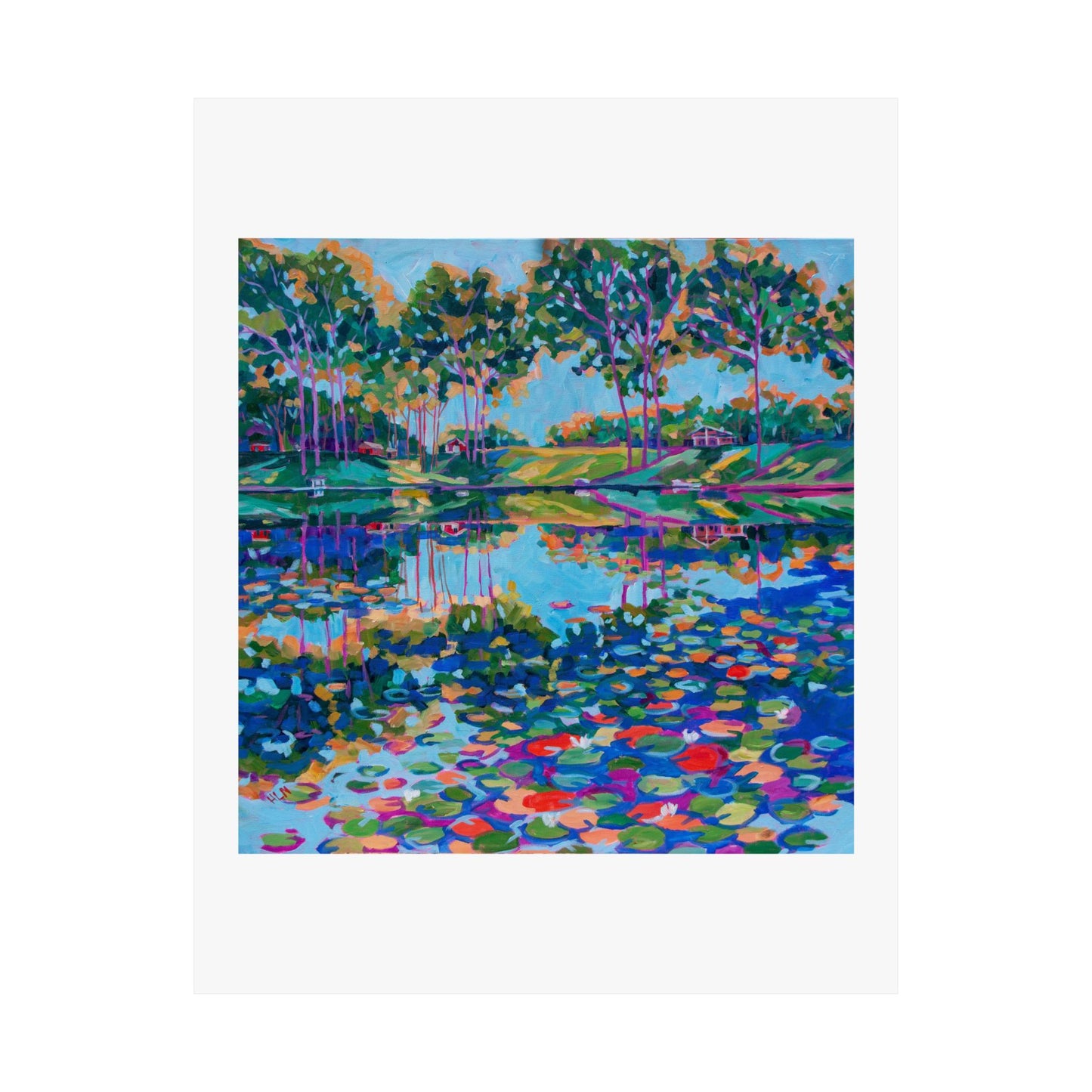 Lily Pads on the lake— Matte Paper Poster Reproduction