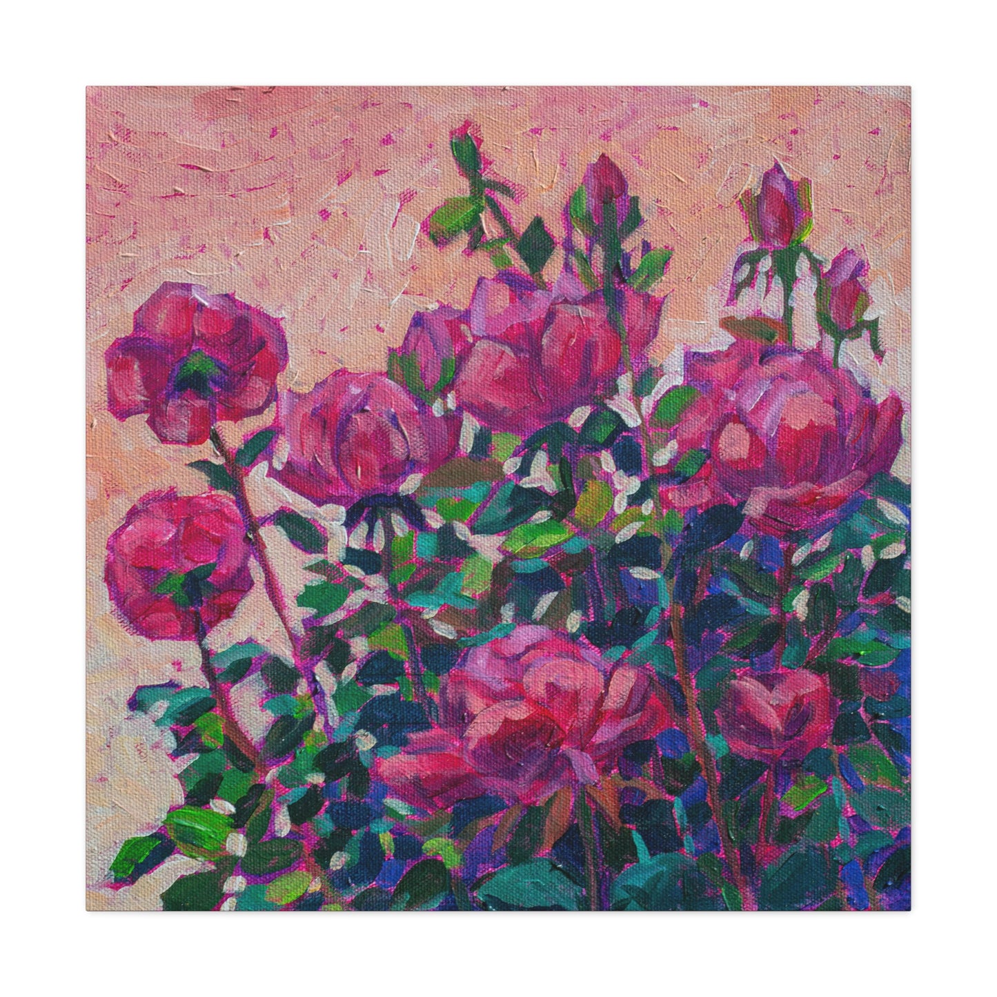 Rose Color glasses Floral —Matte Canvas, Stretched, 1.25"