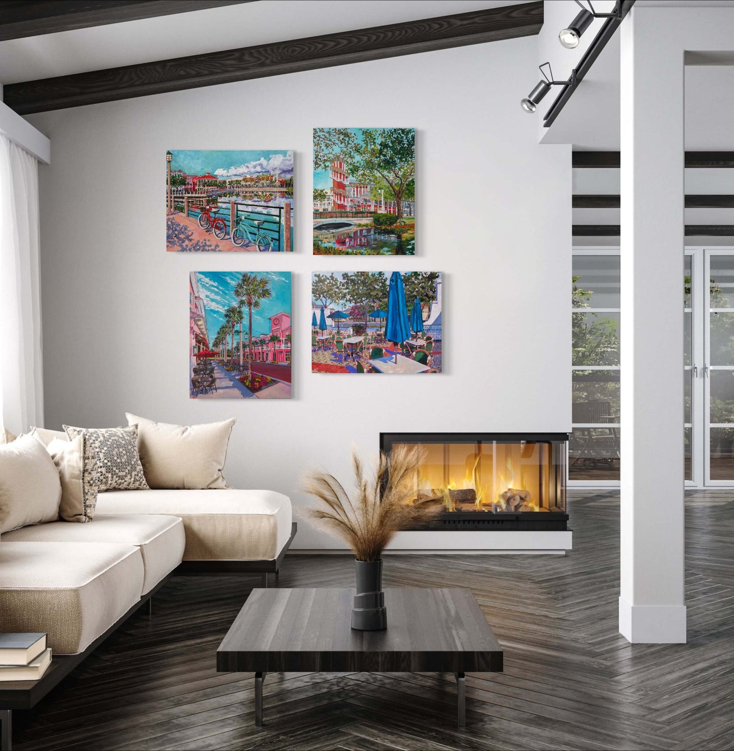 Bank of America Tower from Water Street Celebration FL original painting