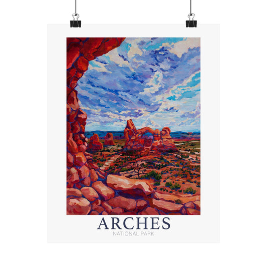 NP-2 | Arches National Park fine art print, Moab Utah, outdoor adventure lover souvenir poster, artist Heather Nagy