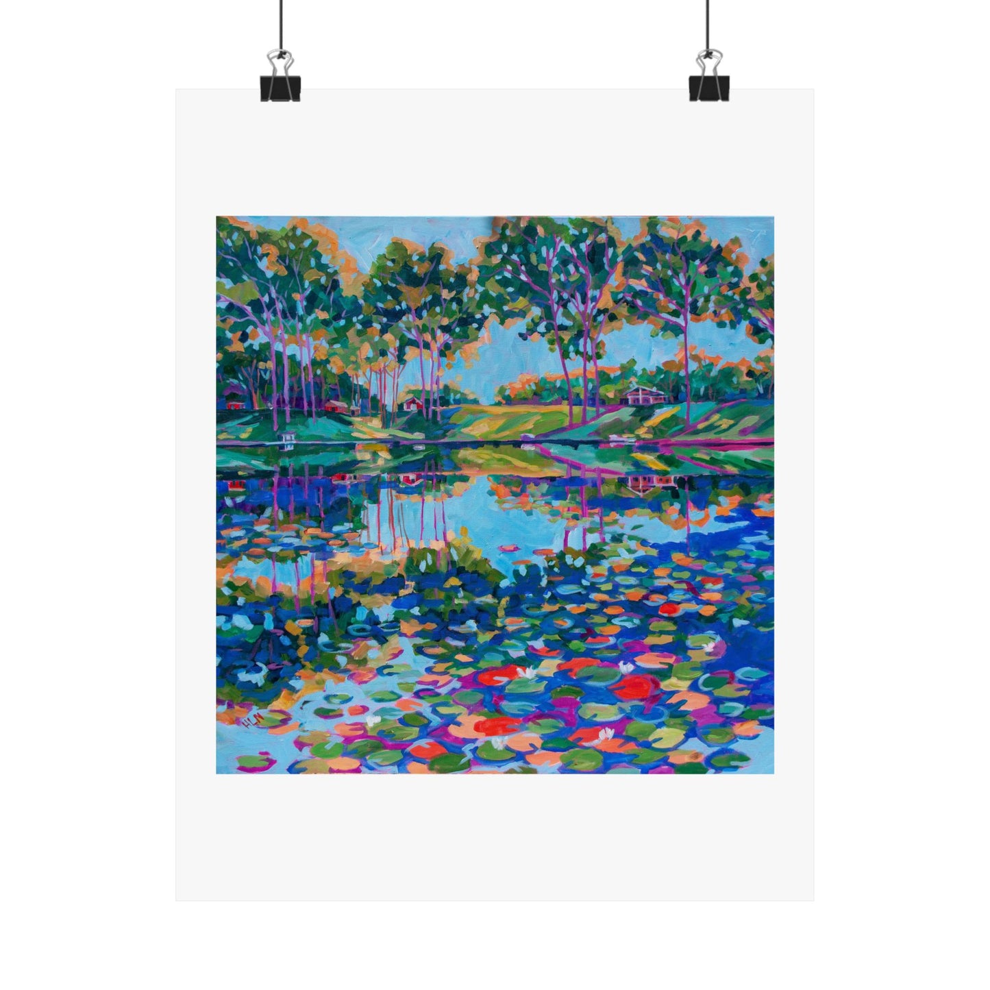 Lily Pads on the lake— Matte Paper Poster Reproduction
