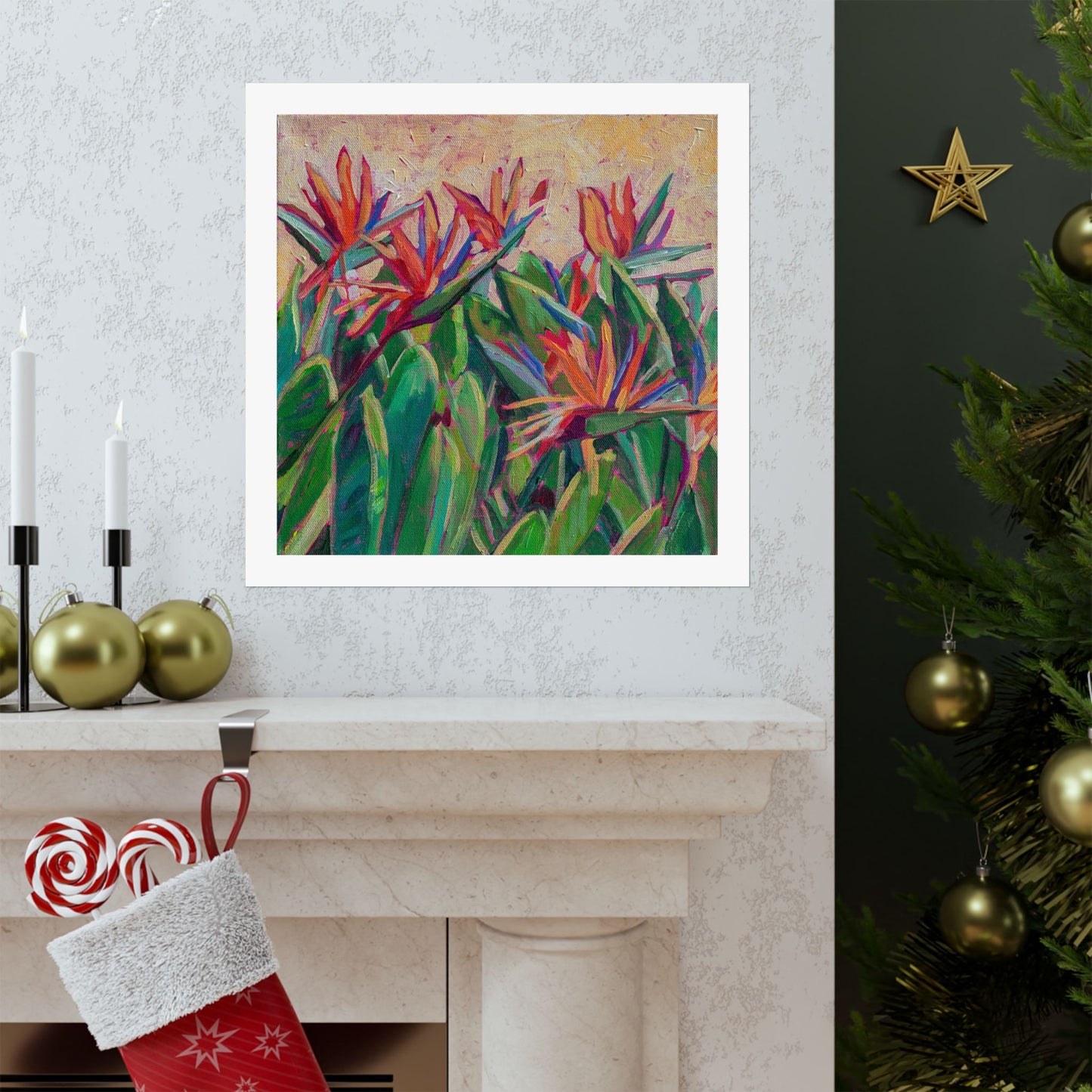 Bird of Paradise floral— Matte Paper Poster Reproduction
