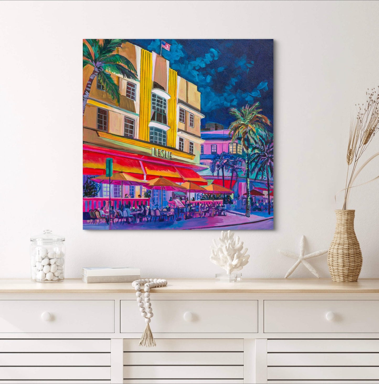 South Beach Miami painting in beach themed house.