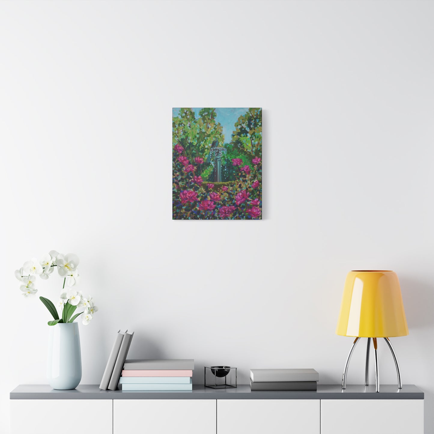 Peacock Fountain in the Rose Garden, Winter Park—Matte Canvas, Stretched, 1.25"