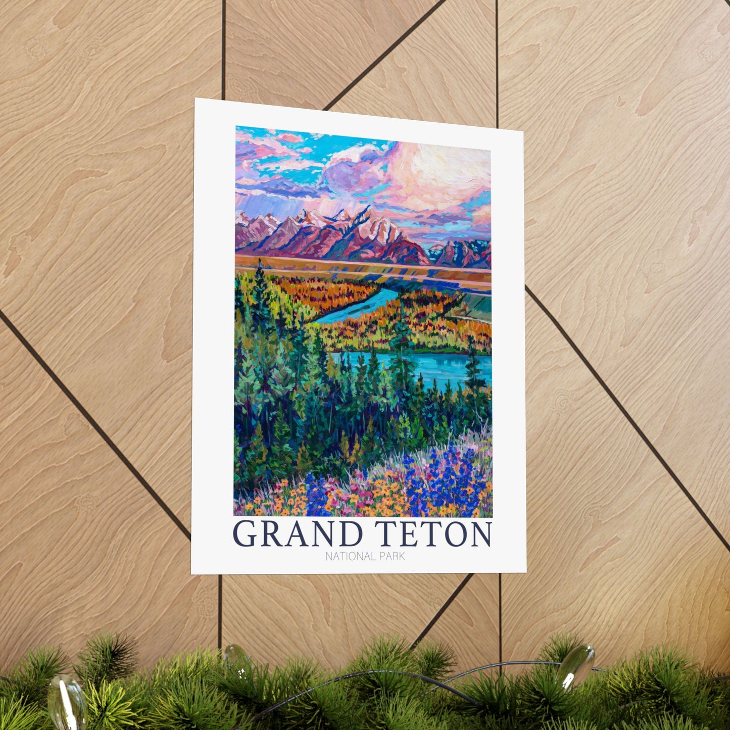 NP-8 | Grand Tetons National Park fine art print, Jackson Hole, Wyoming outdoor adventure lover souvenir poster, artist Heather Nagy