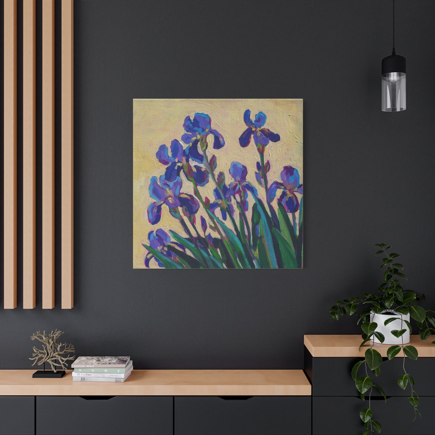 Purple Irises Floral —Matte Canvas, Stretched, 1.25"