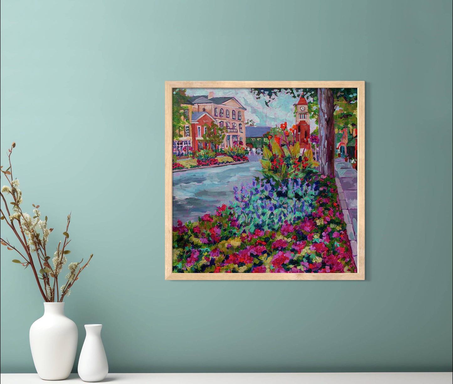 Clock on Queen, Niagara on the Lake, original painting