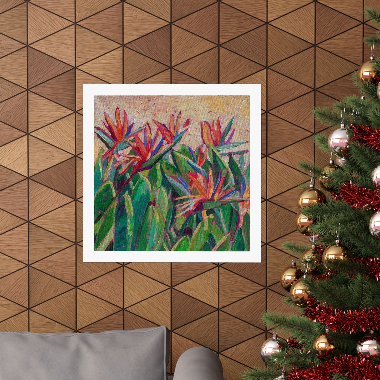 Bird of Paradise floral— Matte Paper Poster Reproduction
