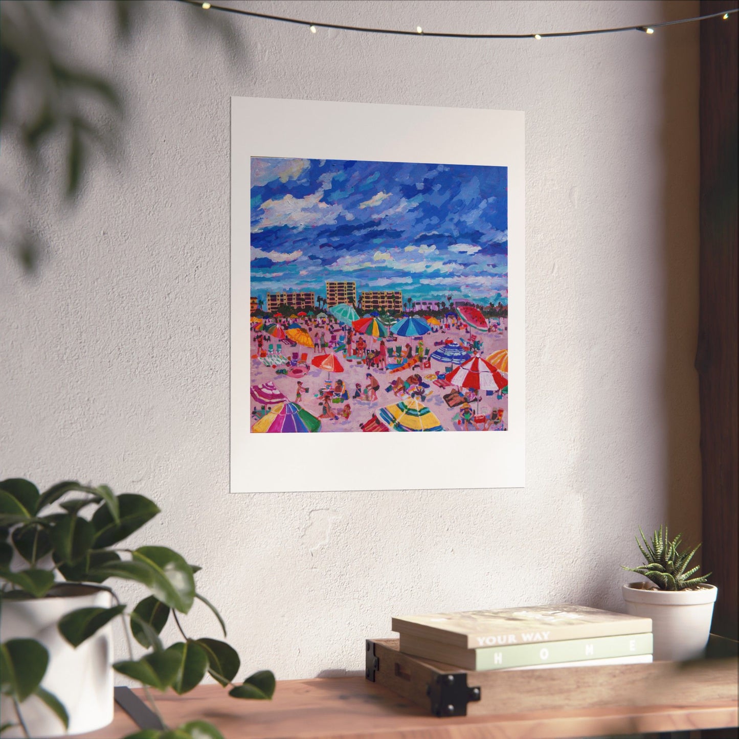Busy Relaxing Beach Right Panel— Matte Paper Poster Reproduction