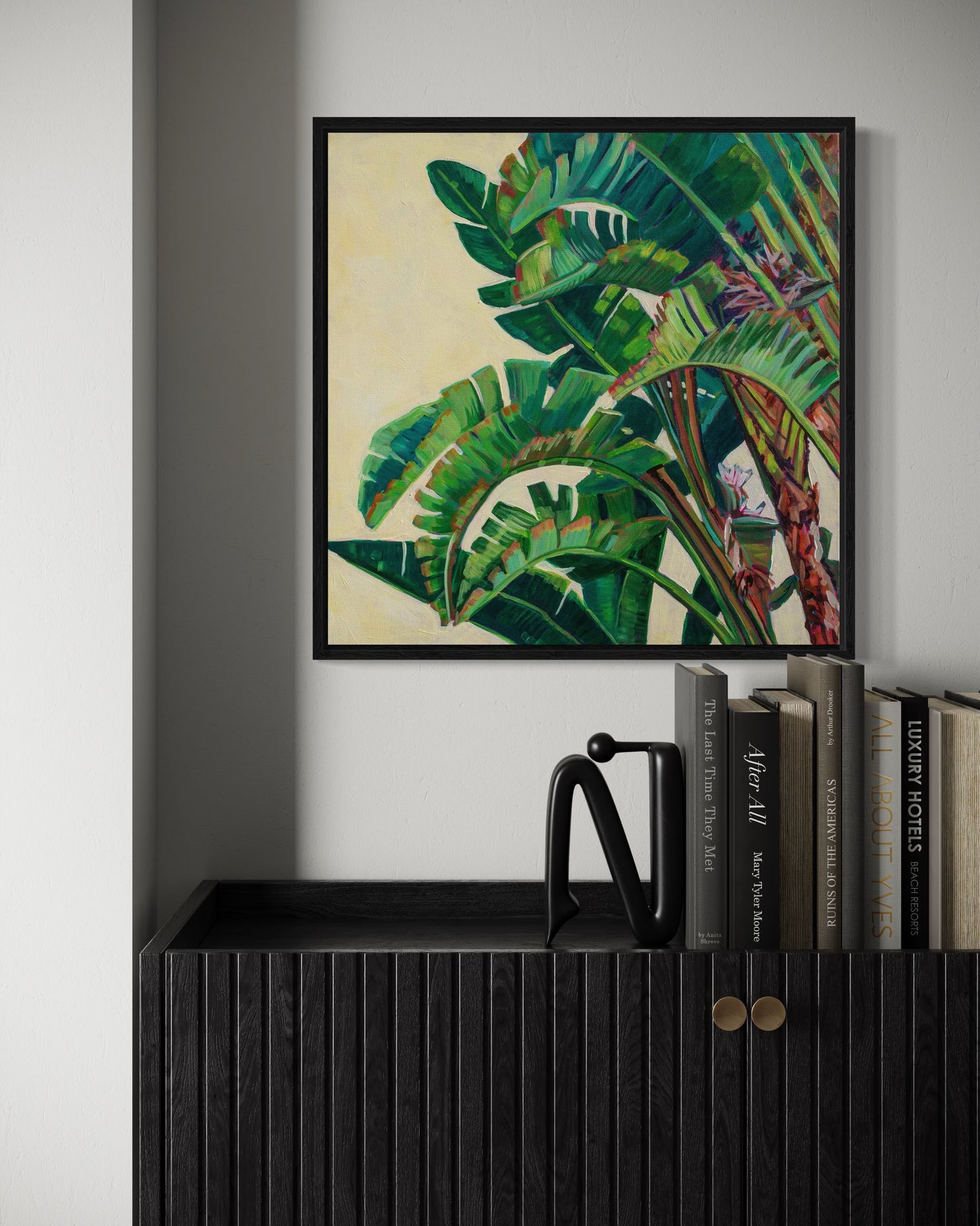Palm detail #12 (giant white bird of paradise) original painting