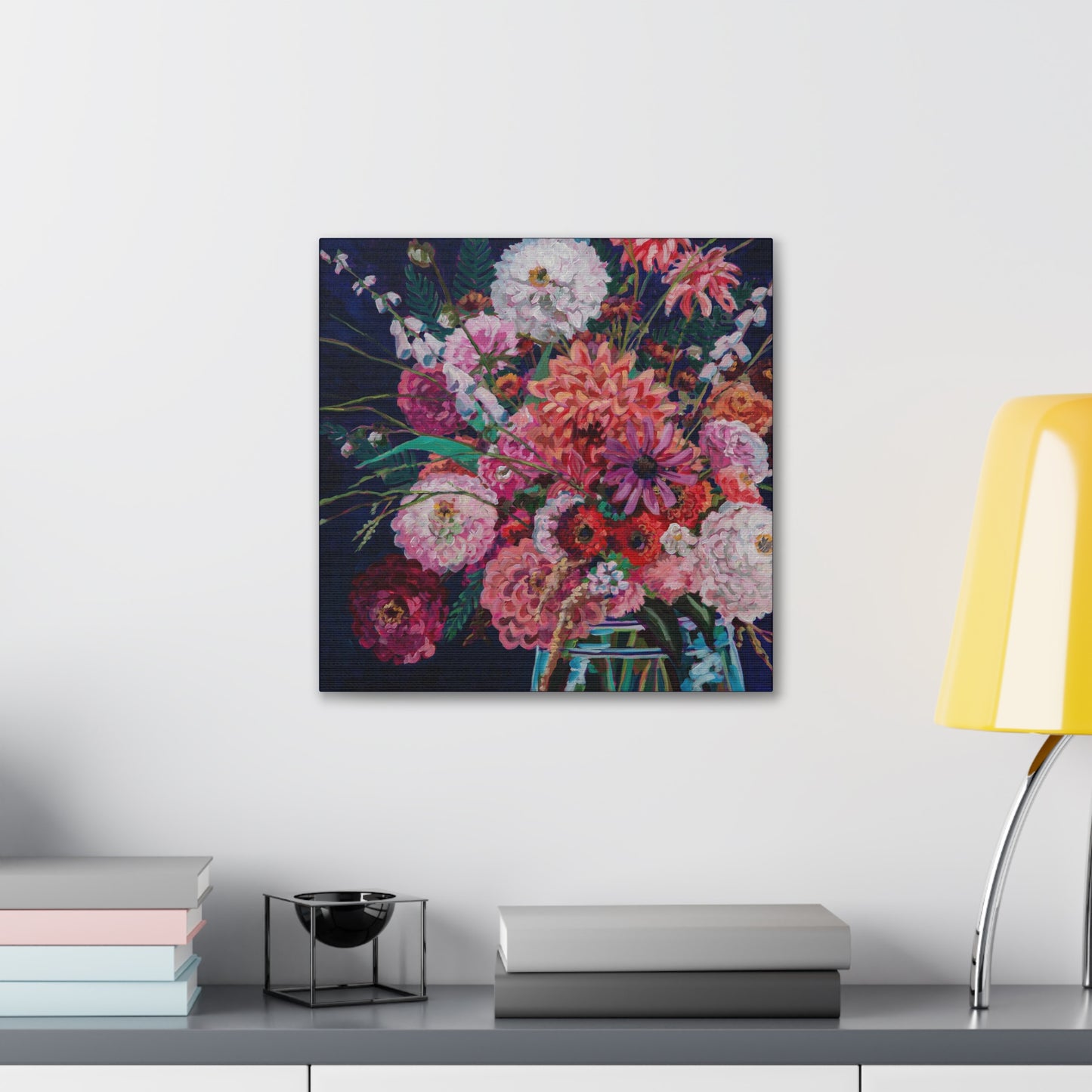 Fall Floral Still Life— Gallery Wrapped Canvas Reproduction with navy edges