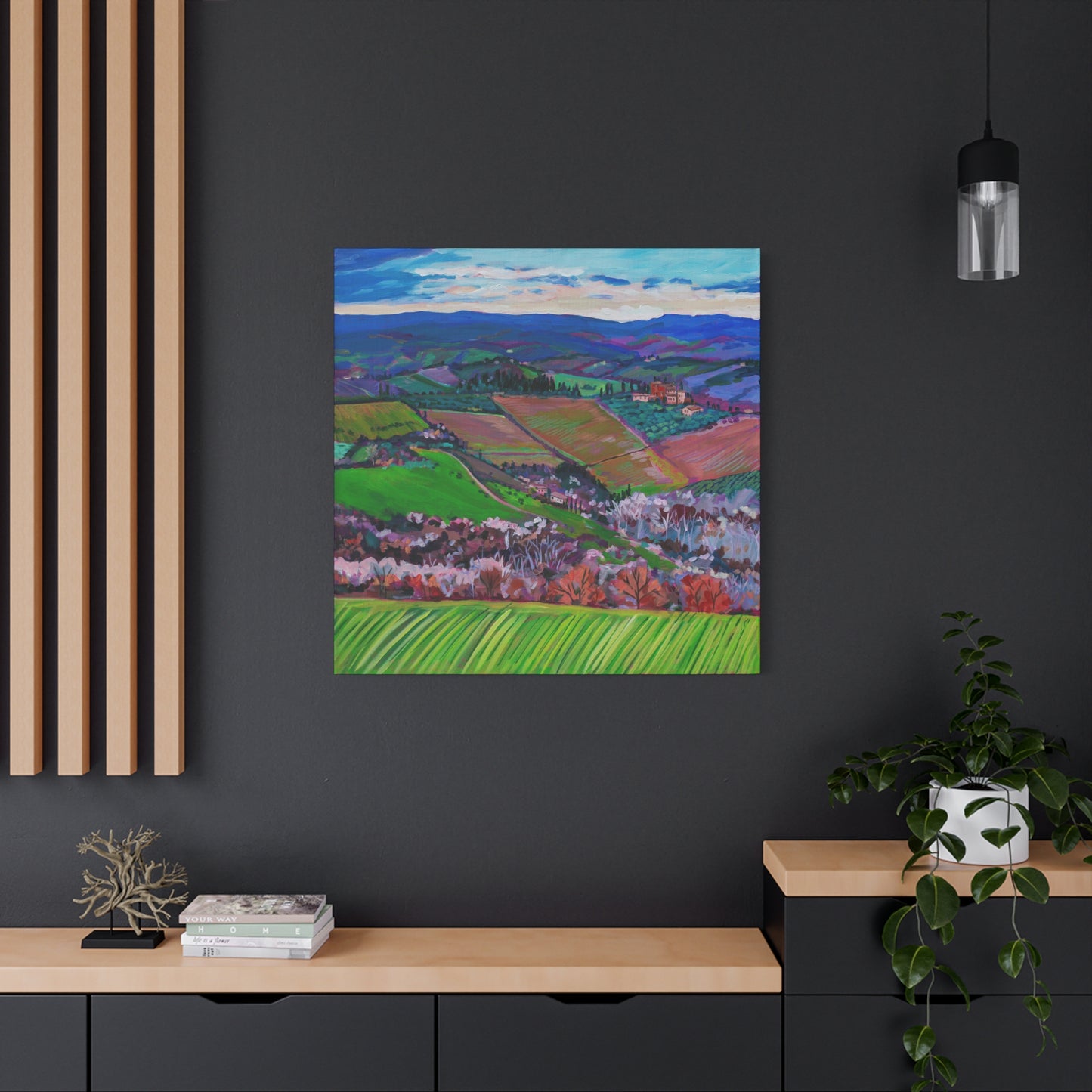Rolling Tuscan farmland, Italy-Right Panel —Matte Canvas, Stretched, 1.25"
