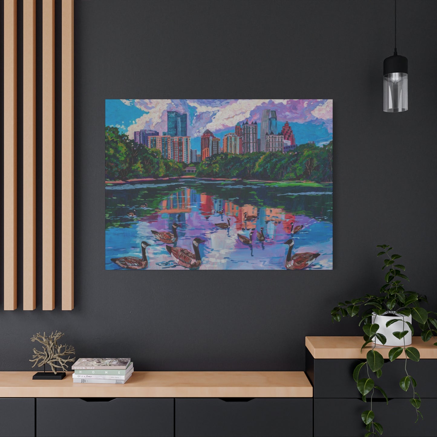 Geese at Piedmont Park, Atlanta —Matte Canvas, Stretched, 1.25"