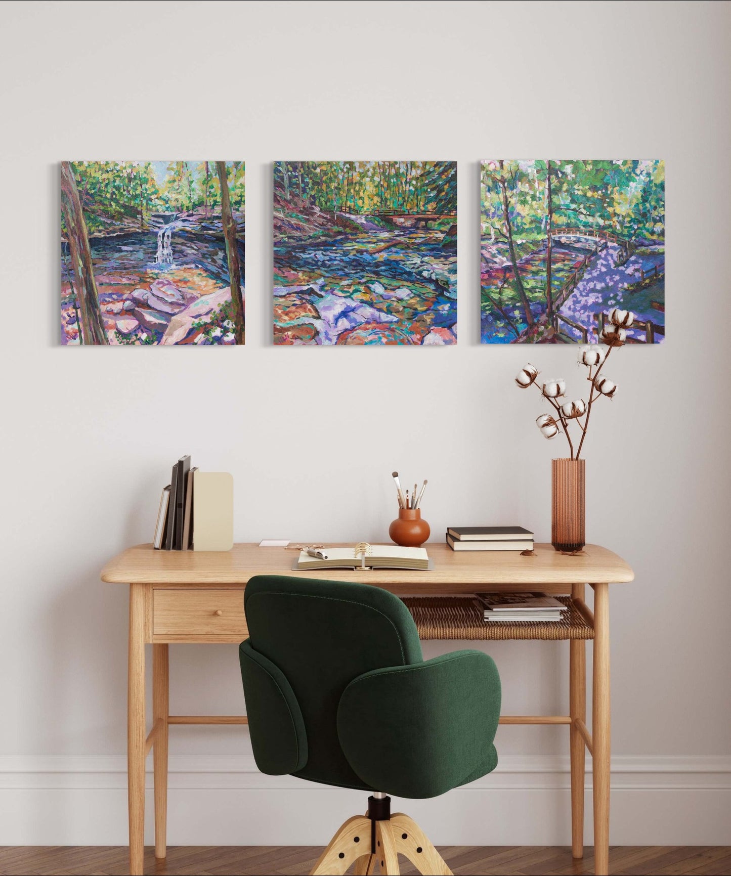 Cuyahoga Blue Hen Falls original painting