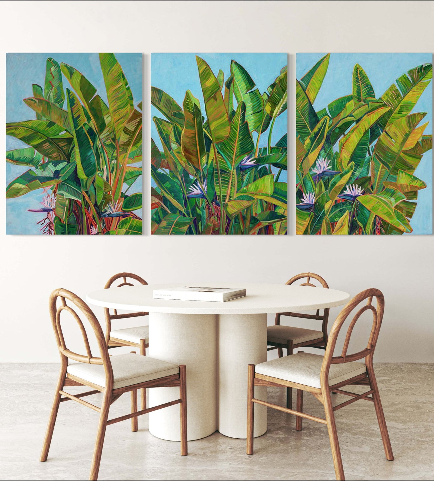 Bird of Paradise triptych original painting