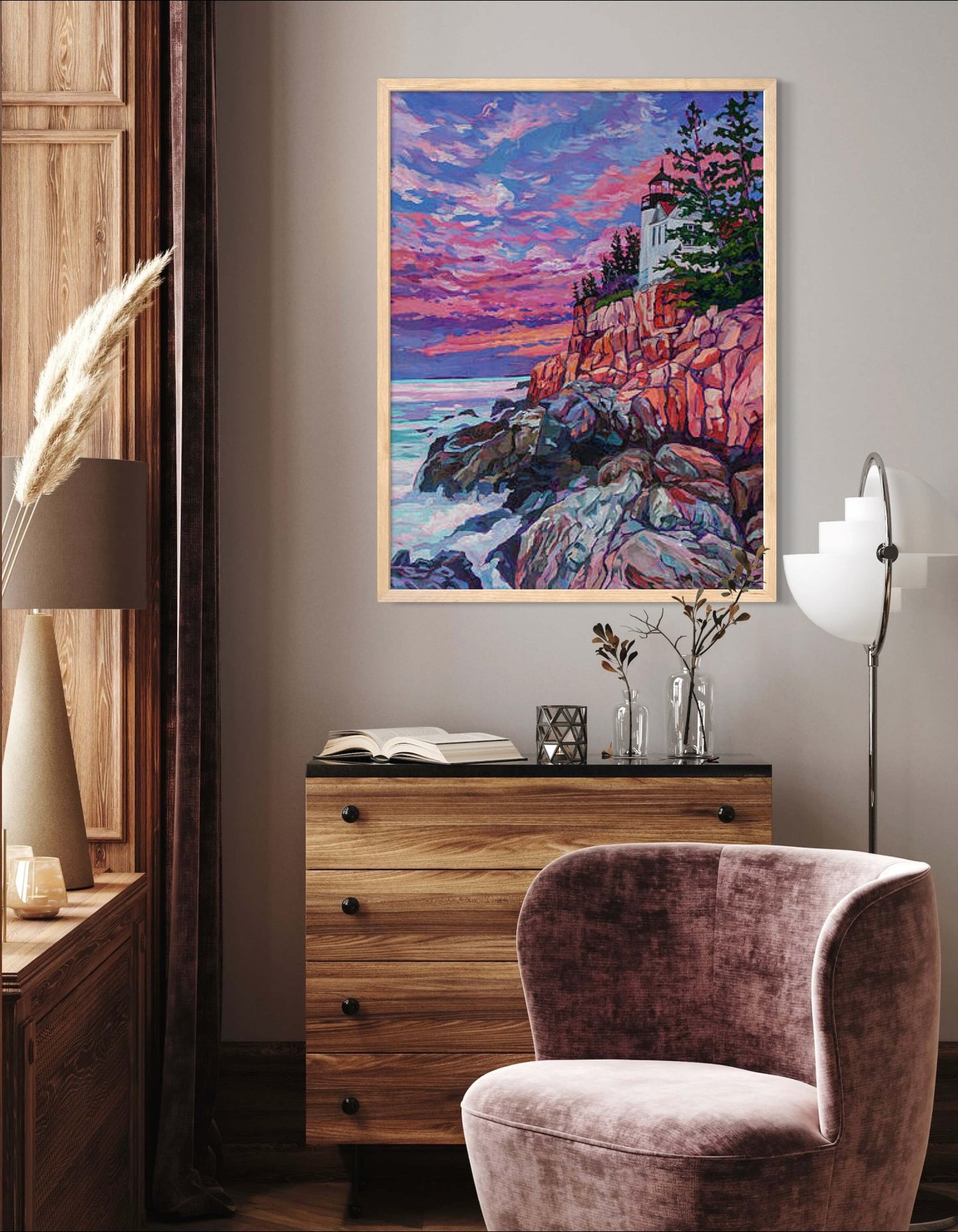 Bass Harbor Lighthouse Acadia original painting