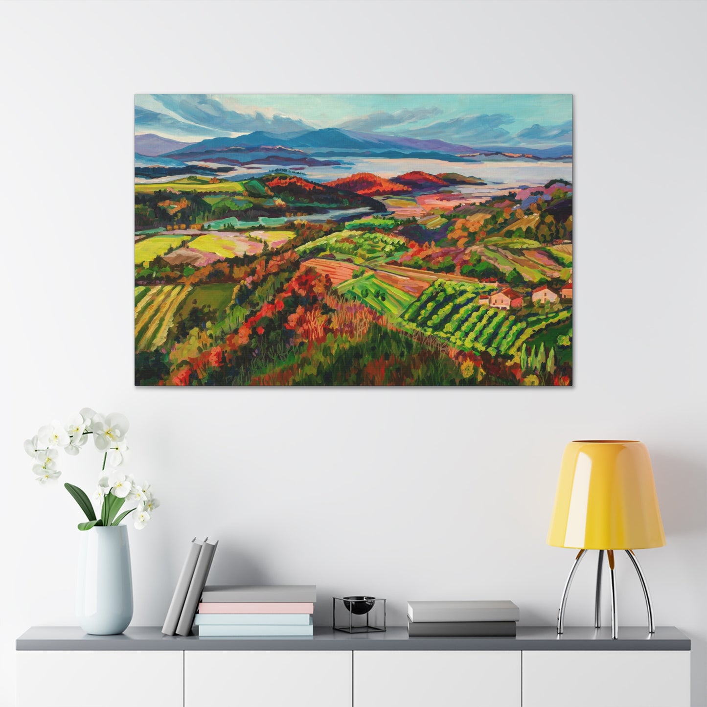 Morning Mist over Tuscany 1— Gallery Wrapped Canvas Reproduction