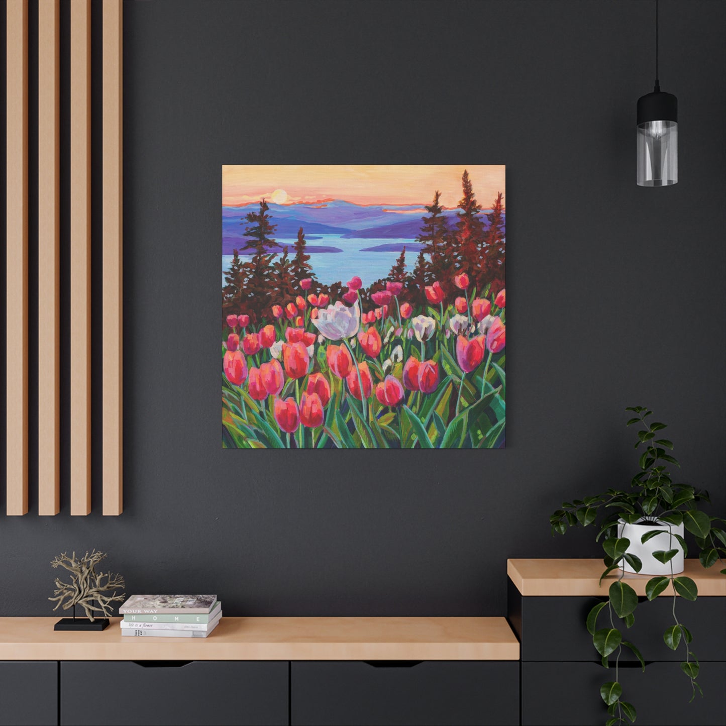 Wonder garden series- Tulips—Matte Canvas, Stretched, 1.25"