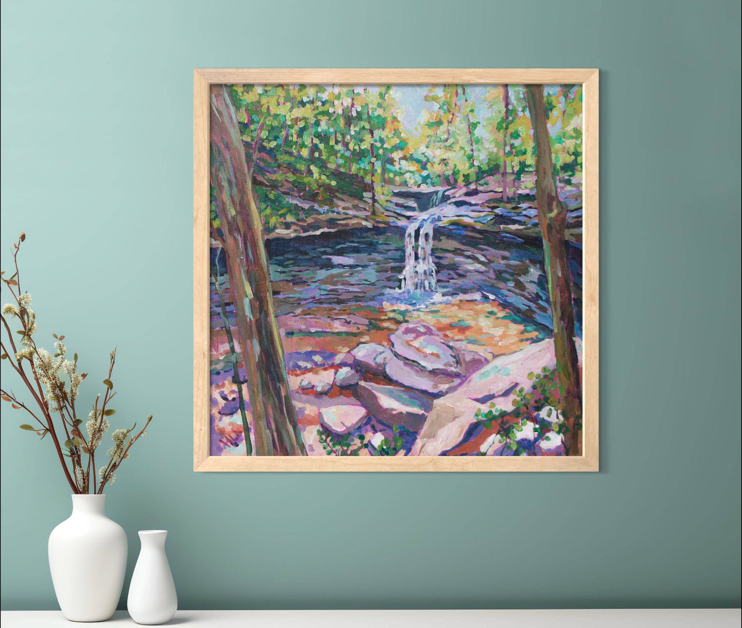 Cuyahoga Blue Hen Falls original painting