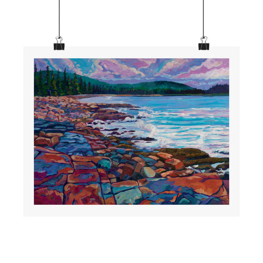 Incoming Tide on Schoodic Acadia—Matte Horizontal Fine Art Poster Reproductions