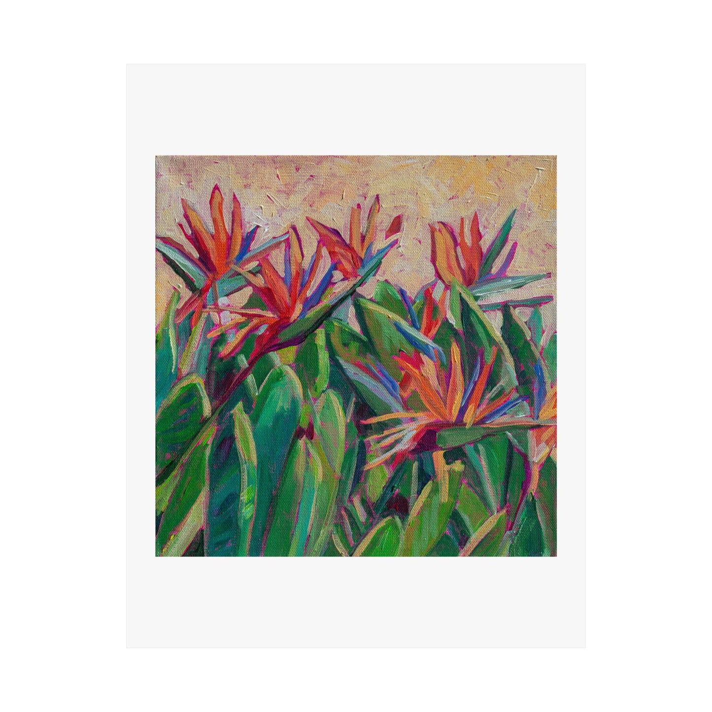 Bird of Paradise floral— Matte Paper Poster Reproduction