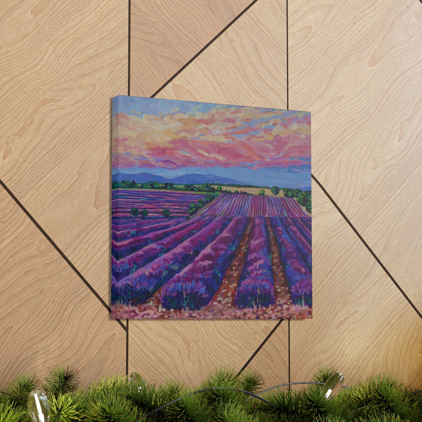 Lavender field at Sunset— Gallery Wrapped Canvas Reproduction