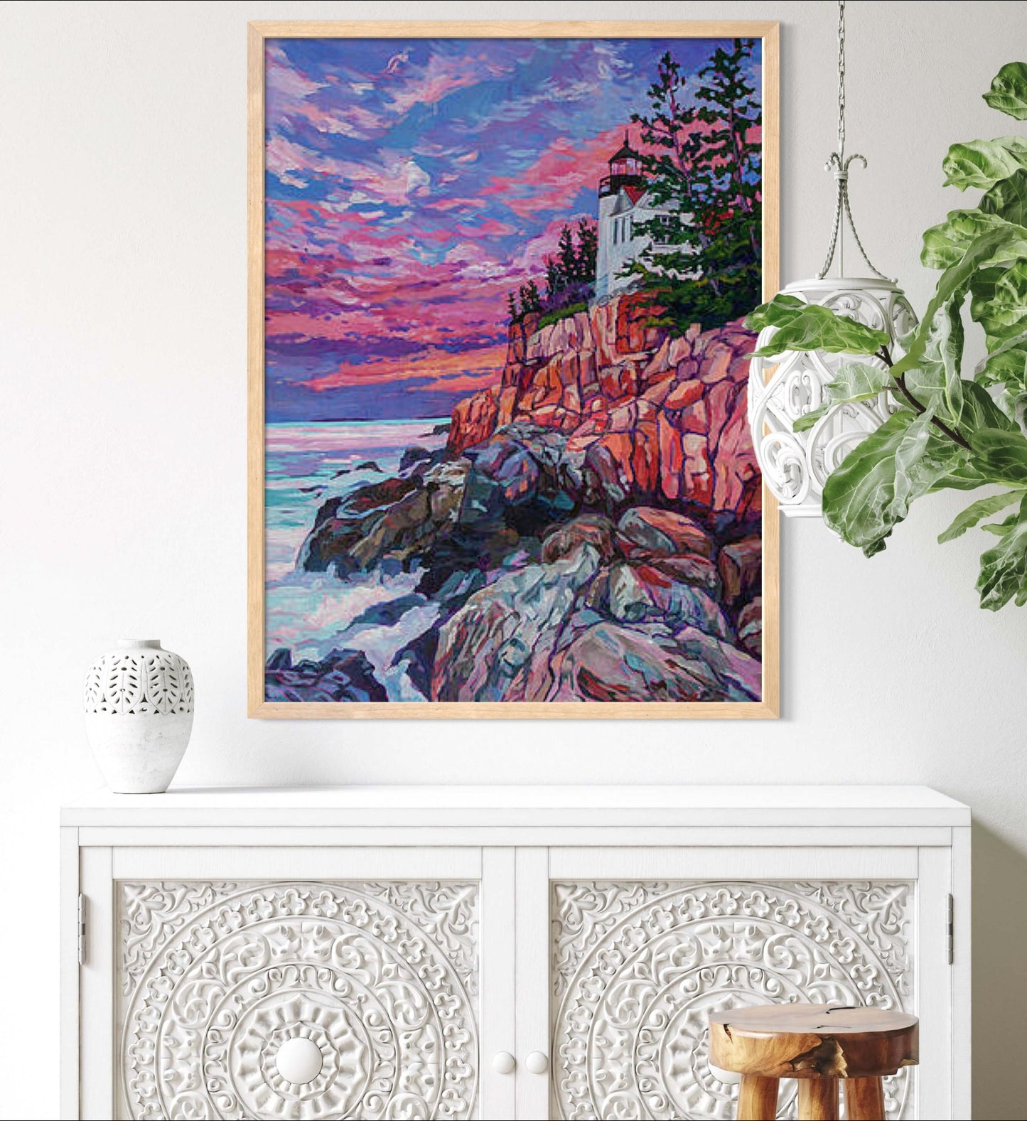 Bass Harbor Lighthouse Acadia original painting