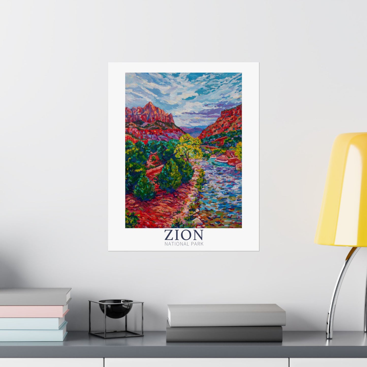 NP-12 | Zion National Park fine art print, Southwest, Utah outdoor adventure lover souvenir poster, artist Heather Nagy