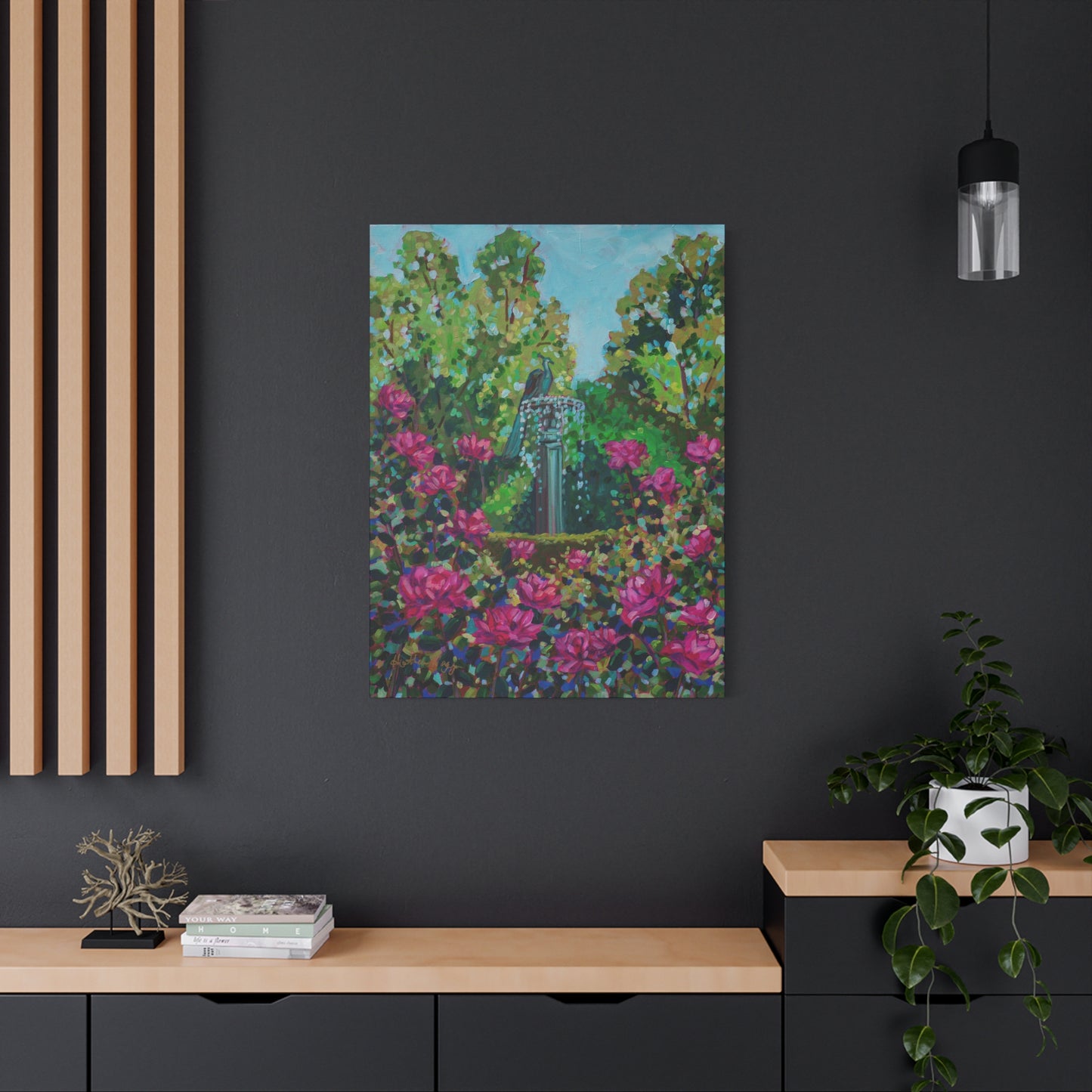 Peacock Fountain in the Rose Garden, Winter Park—Matte Canvas, Stretched, 1.25"