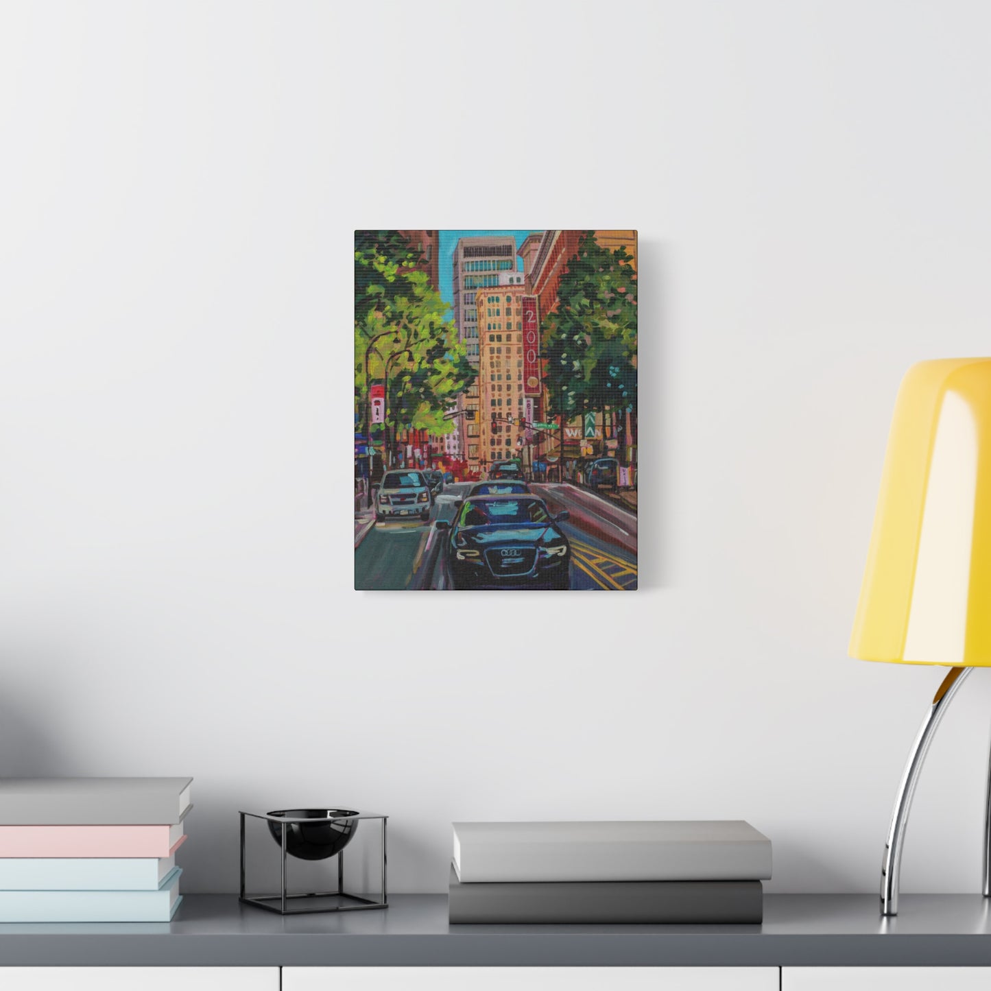 Atlanta Street scene 3 (Along Peachtree by the Weston Hotel)—Matte Canvas, Stretched, 1.25"