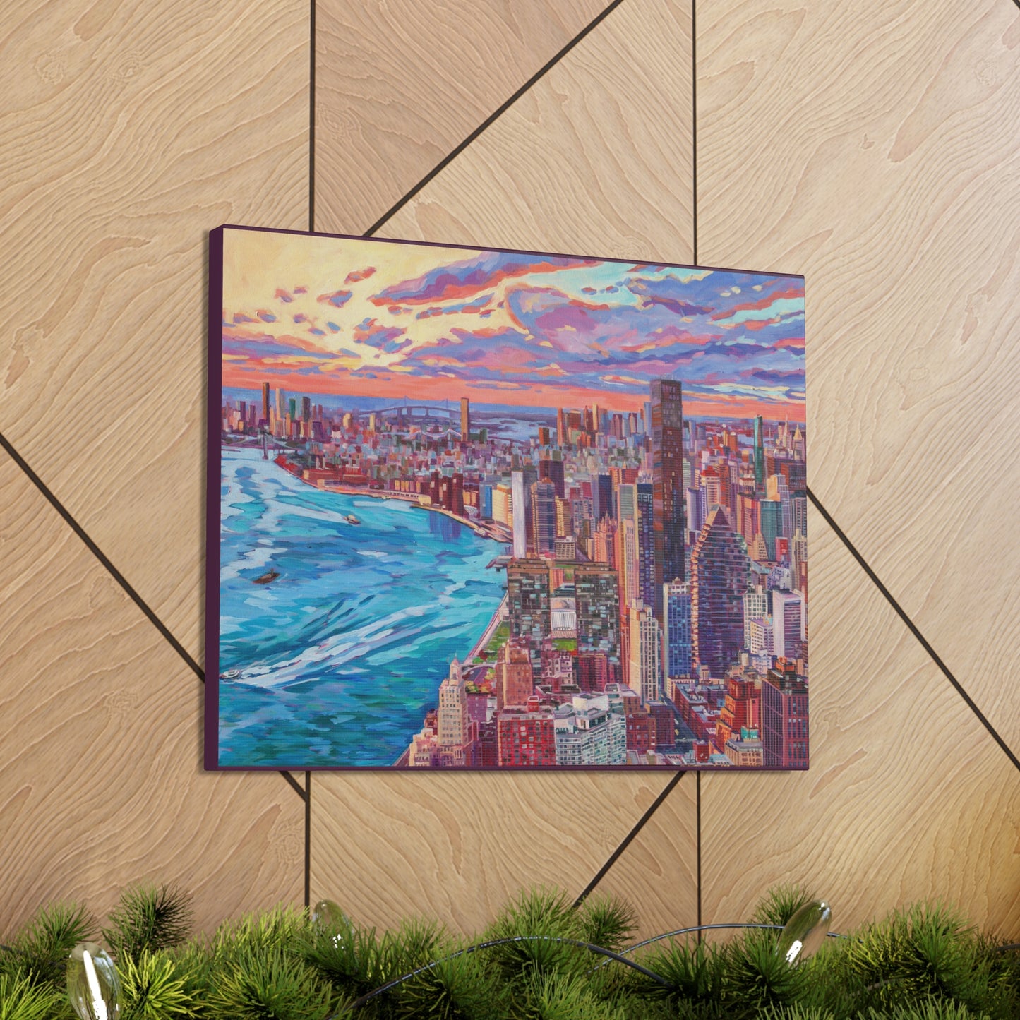 Midtown Manhattan Sunrise- left panel— Gallery Wrapped Canvas Reproduction