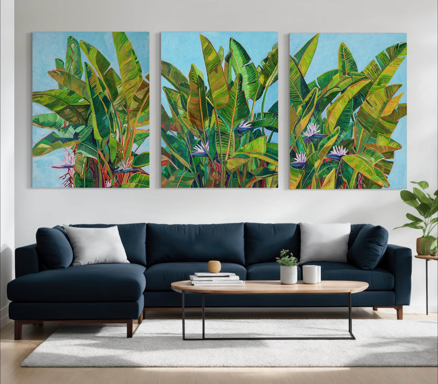 Bird of Paradise triptych original painting