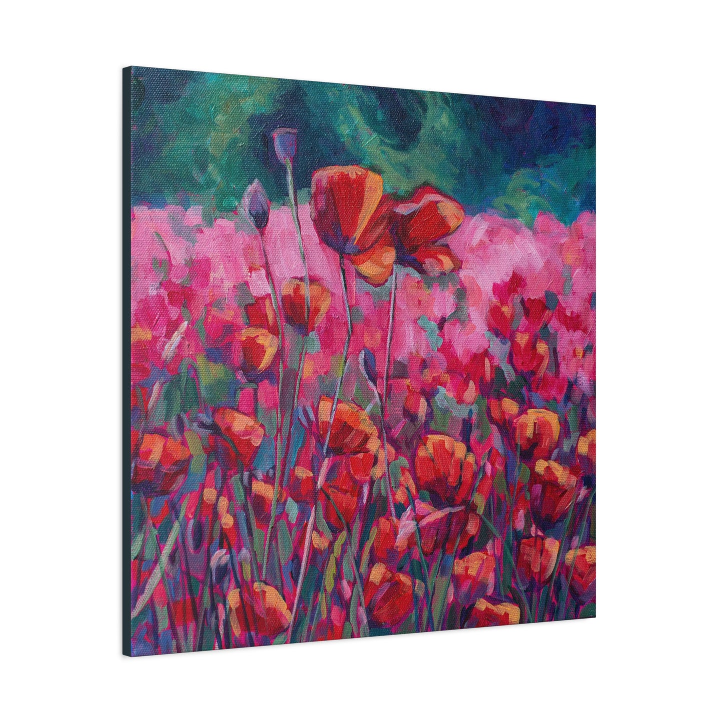 Poppies Floral —Matte Canvas, Stretched, 1.25"