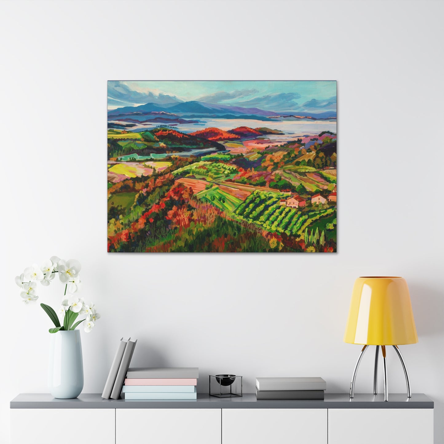 Morning Mist over Tuscany 1— Gallery Wrapped Canvas Reproduction