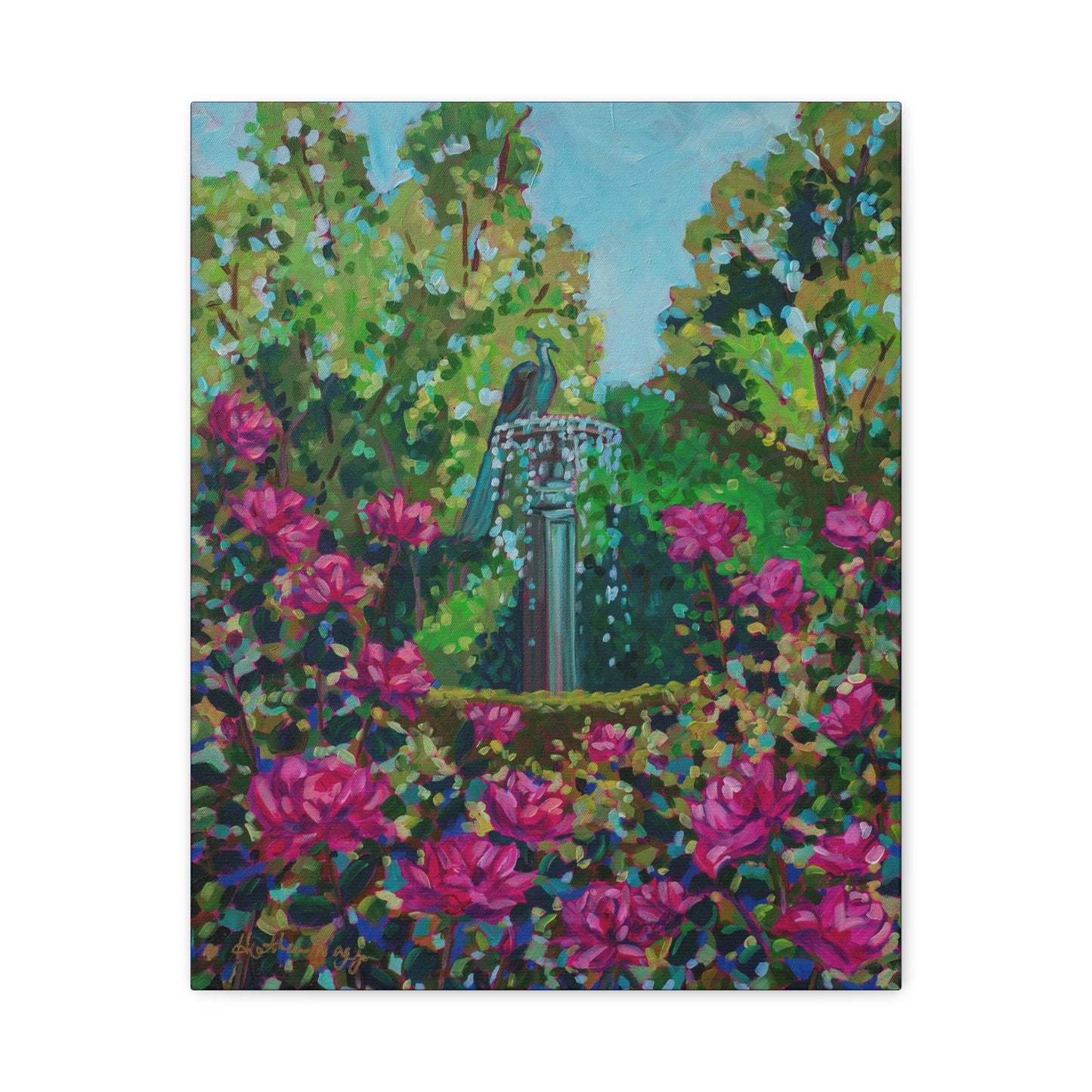 Peacock Fountain in the Rose Garden, Winter Park—Matte Canvas, Stretched, 1.25"