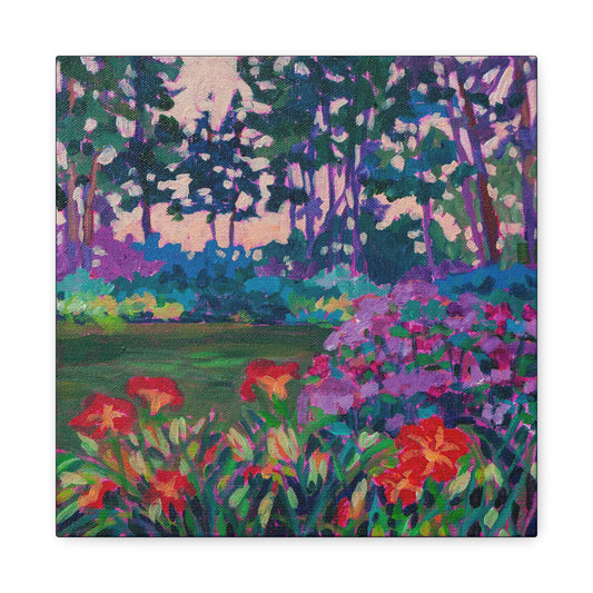 Red lilies at dawn—Matte Canvas, Stretched, 1.25"