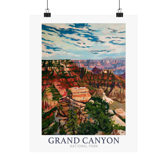NP-6 | Grand Canyon National Park fine art print, North Rim, Bright Angel Point outdoor adventure lover souvenir poster, artist Heather Nagy