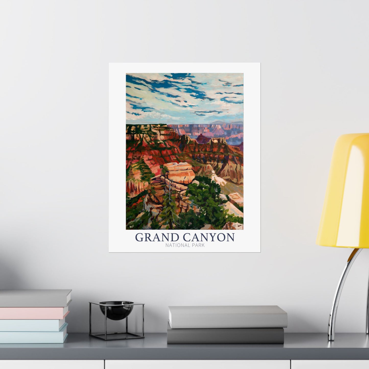 NP-6 | Grand Canyon National Park fine art print, North Rim, Bright Angel Point outdoor adventure lover souvenir poster, artist Heather Nagy