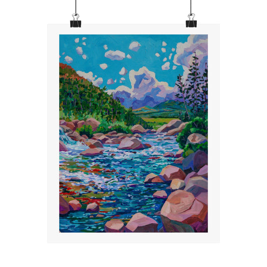 Alpine Falls right— Fine Art Matte Paper  Reproduction