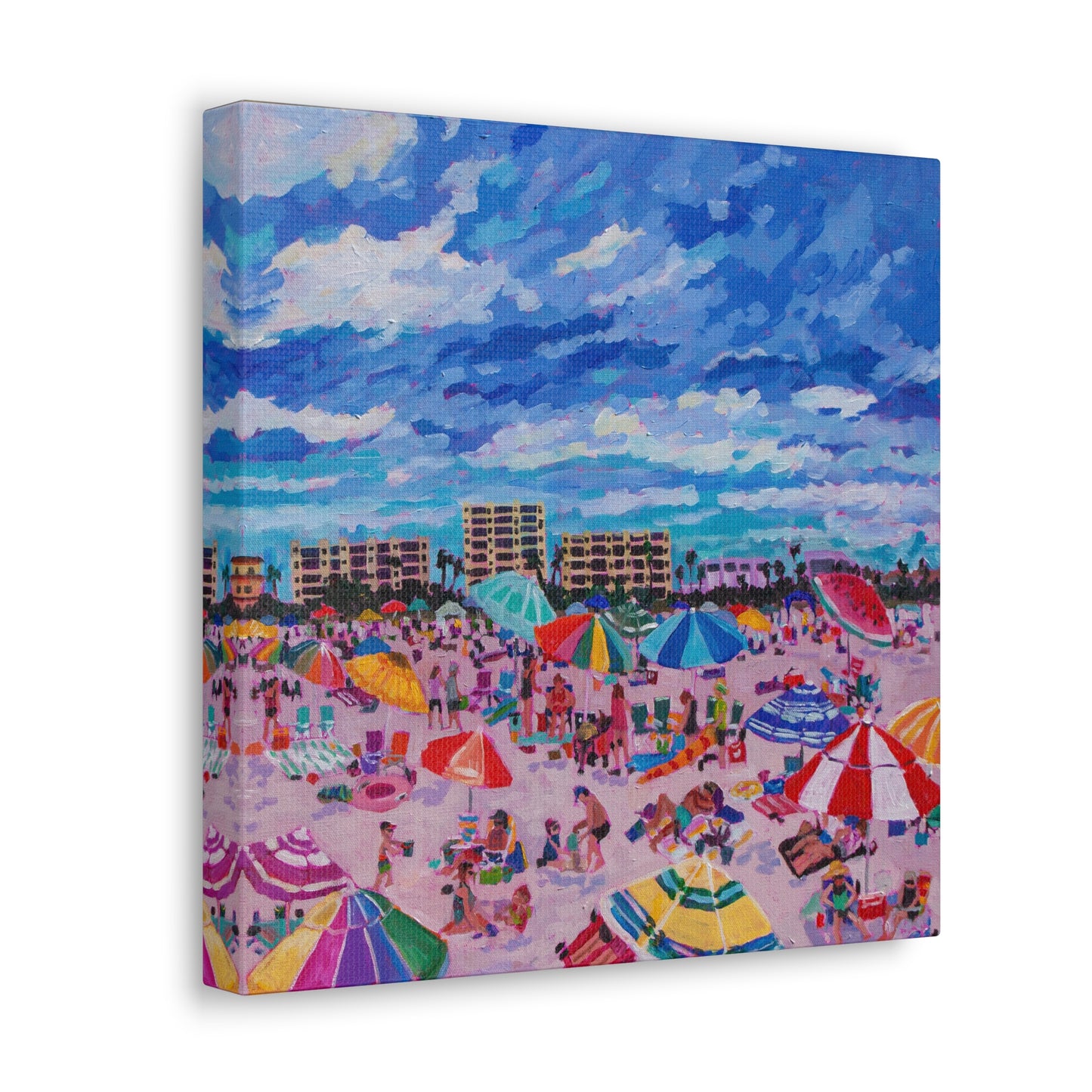 Busy Relaxing Beach Right Panel— Gallery Wrapped Canvas Reproductions
