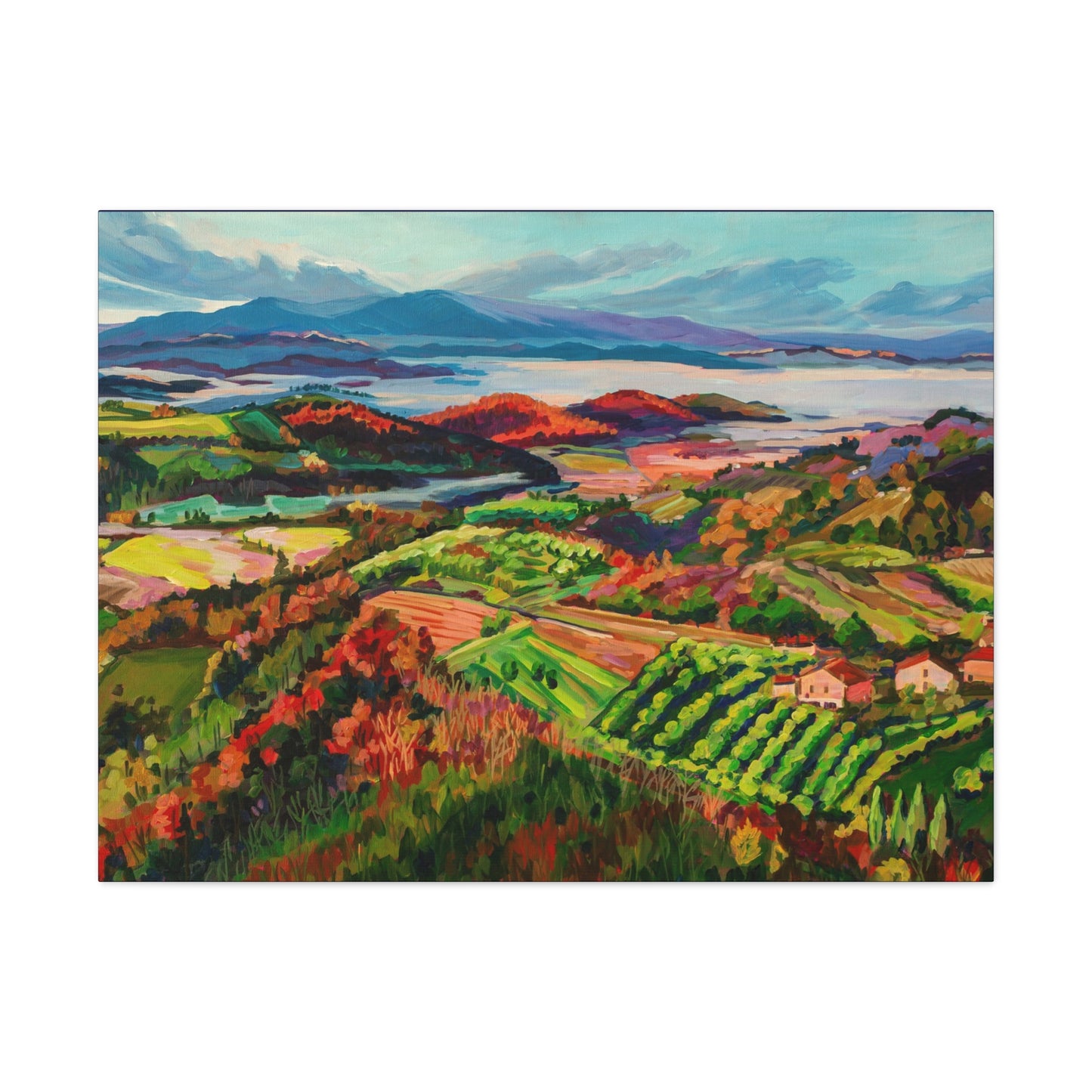 Morning Mist over Tuscany 1— Gallery Wrapped Canvas Reproduction
