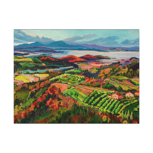 Morning Mist over Tuscany 1— Gallery Wrapped Canvas Reproduction