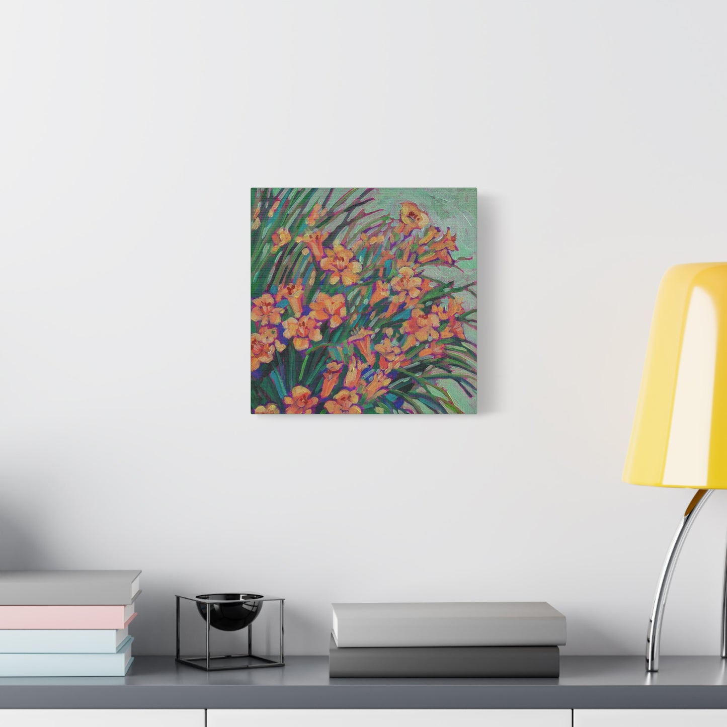 Yellow Daylilies Floral —Matte Canvas, Stretched, 1.25"
