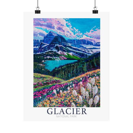 NP-7 | Glacier National Park fine art print, Montana outdoor adventure lover souvenir poster, artist Heather Nagy