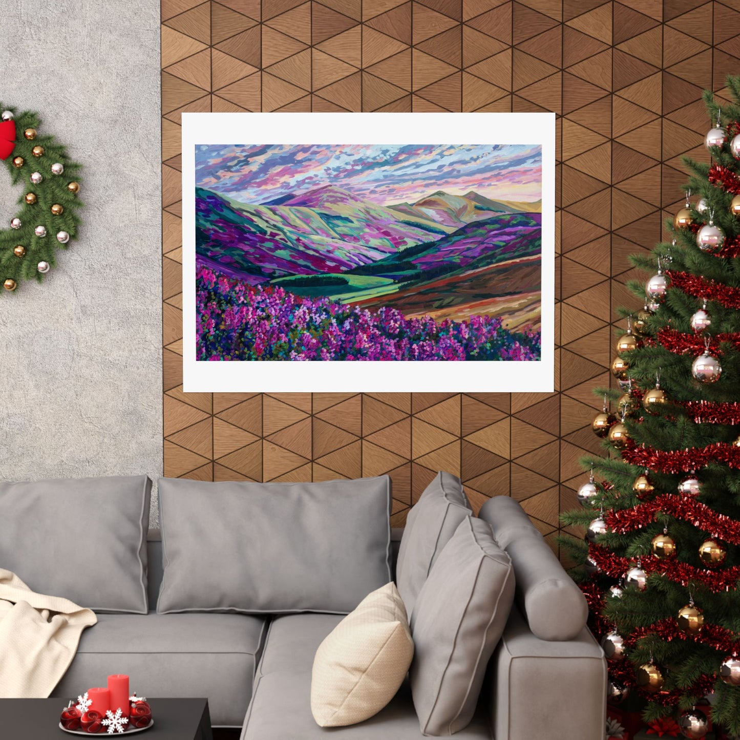 Heather in the Hills, West Linton-Scotland —Matte Horizontal Poster Reproduction