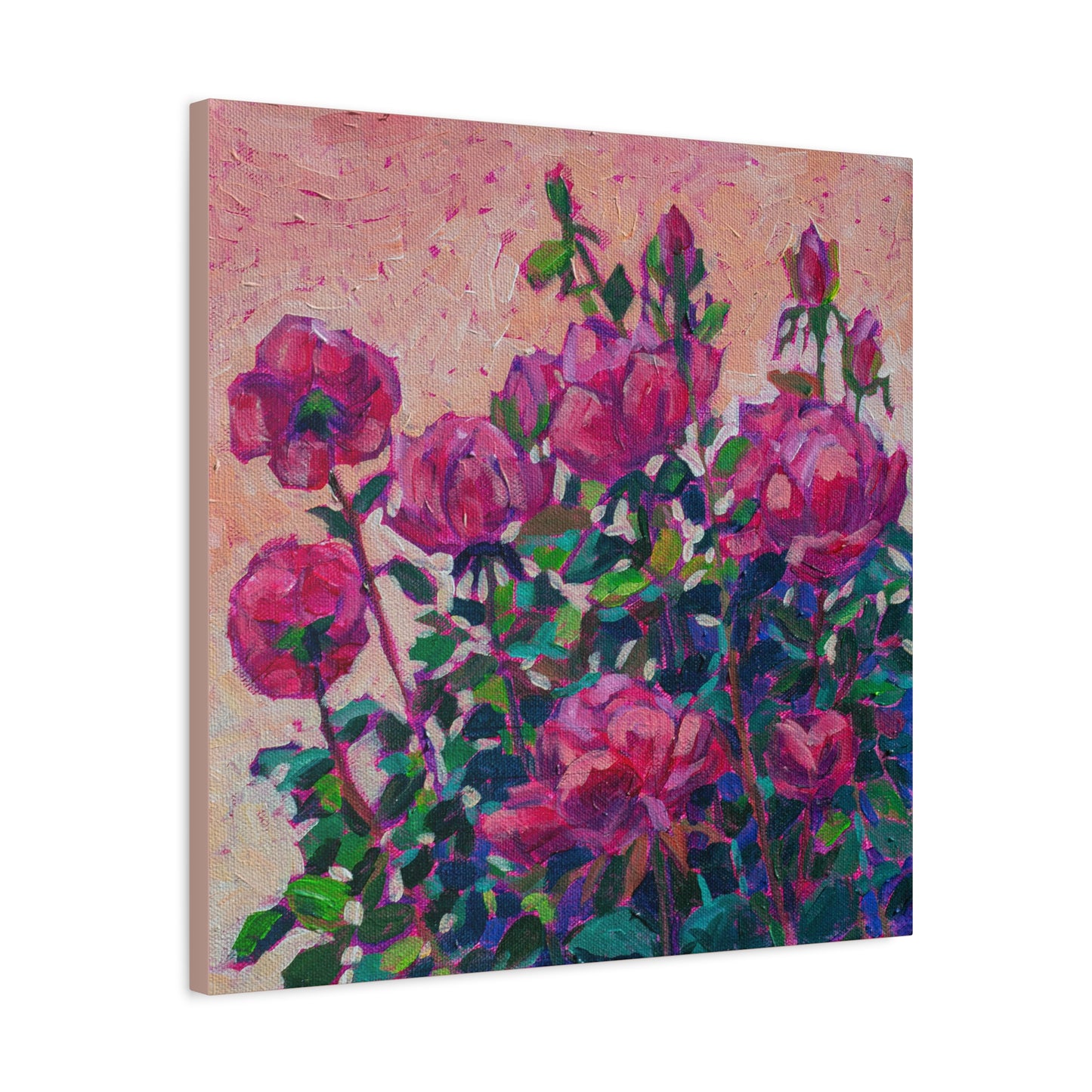 Rose Color glasses Floral —Matte Canvas, Stretched, 1.25"